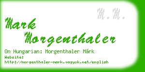 mark morgenthaler business card